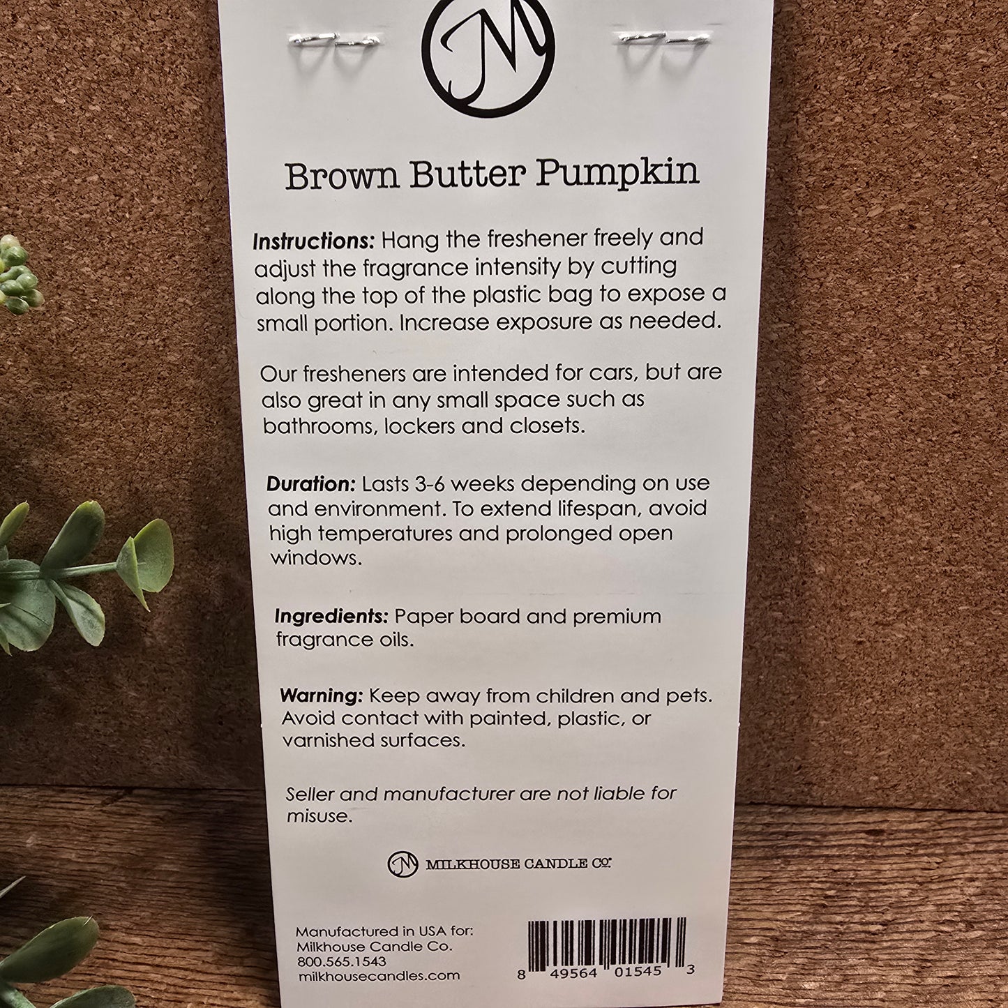 Brown Butter Pumpkin Car Freshener