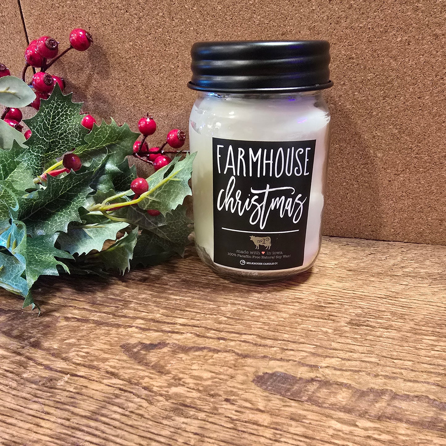 Farmhouse Christmas Mason Jar Candle