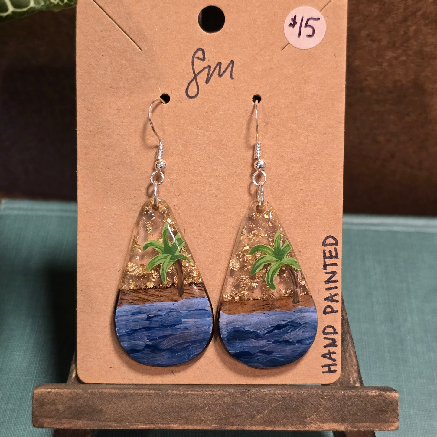 Palm Tree Painted Earrings