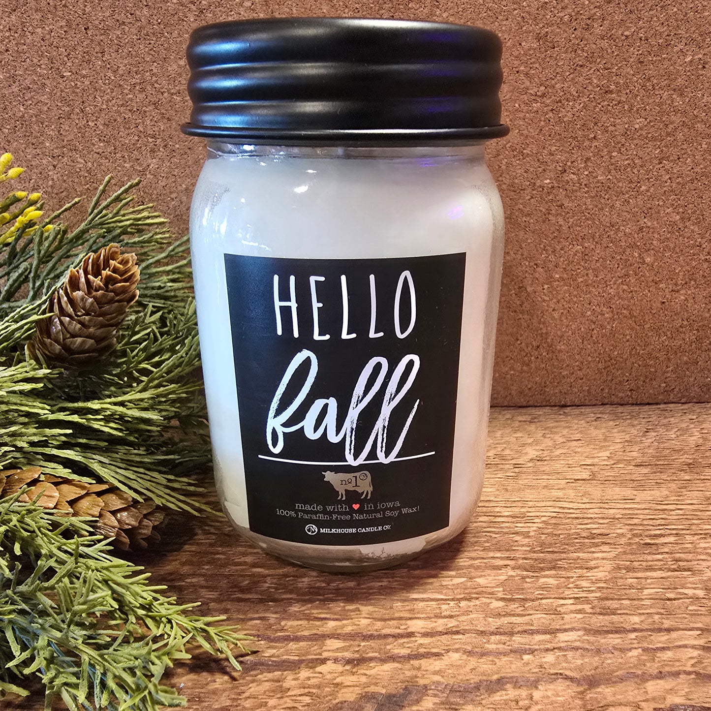 Hello Fall Mason Jar Candle