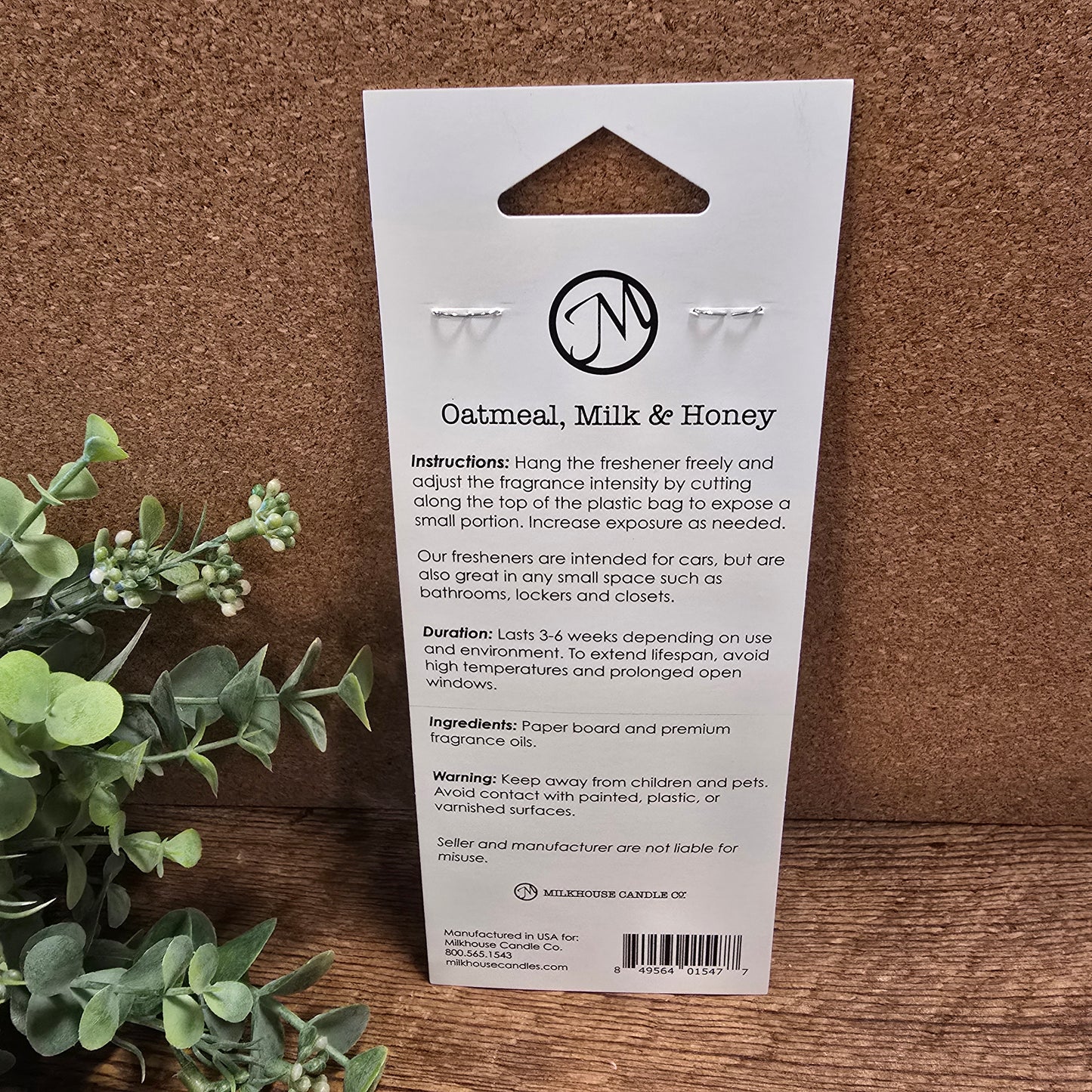 Oatmeal Milk Honey Car Freshener