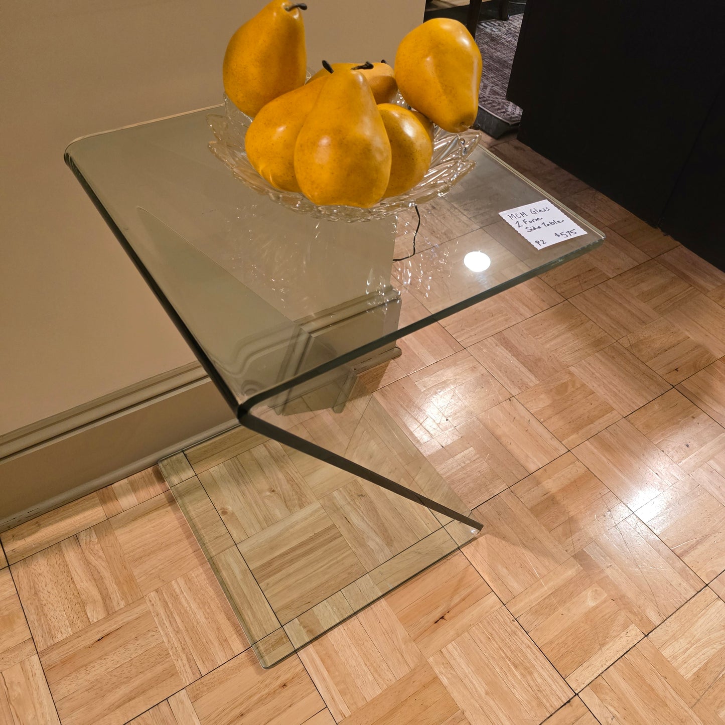 Z Form Glass End Table