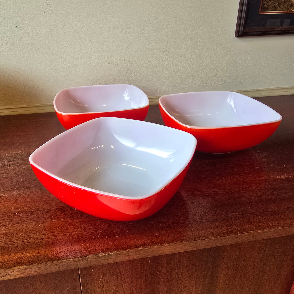 Pyrex Red Hostess Square Bowl