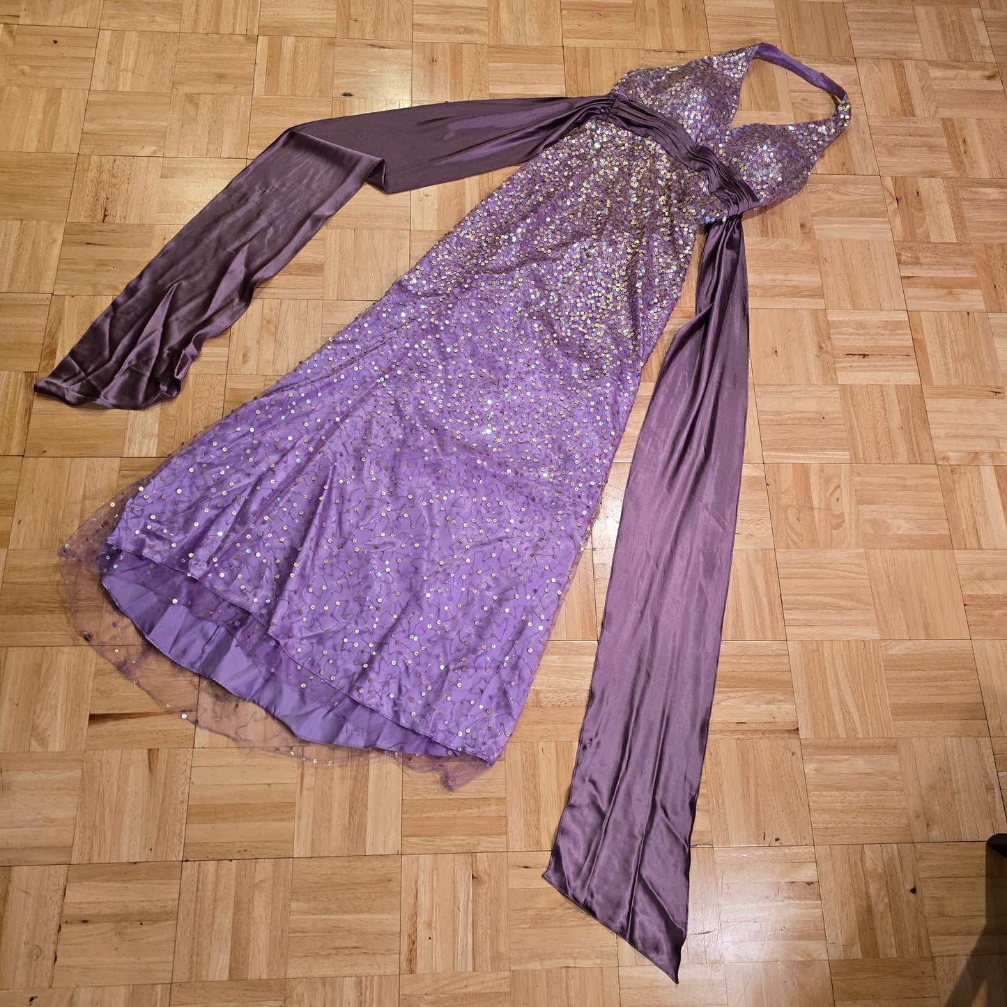 Purple Sequin Gown