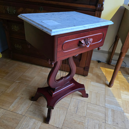 Marble Top Harp Side Table