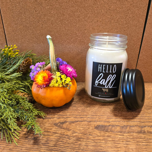 Hello Fall Mason Jar Candle