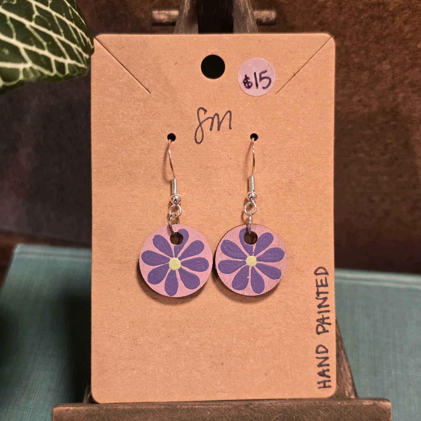 Small Painted Dangle Earrings