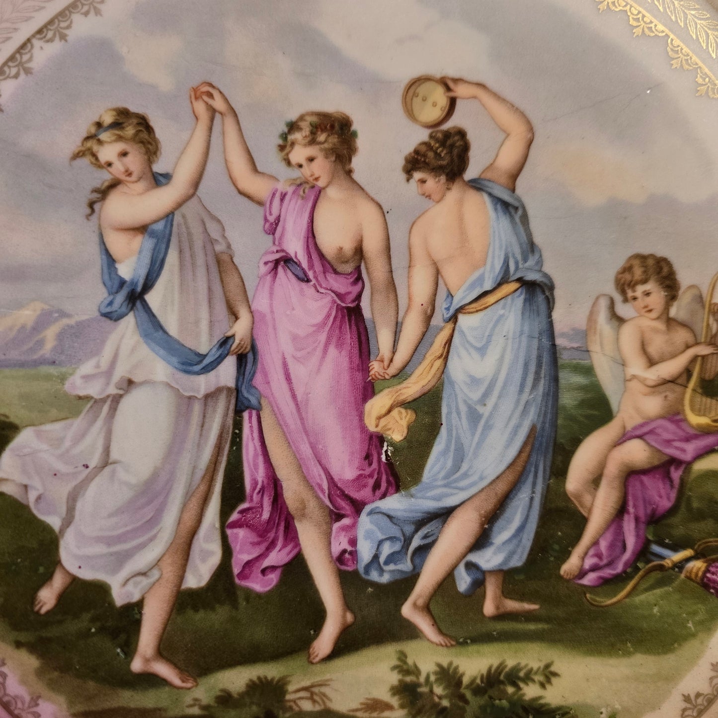 Antique Three Graces Plate