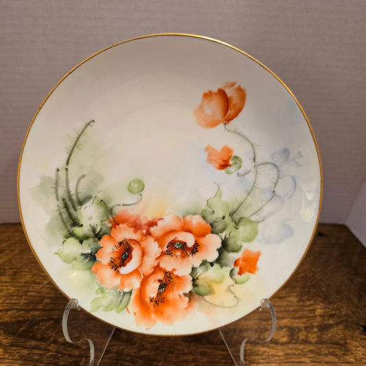 Hand Painted Poppy Plate