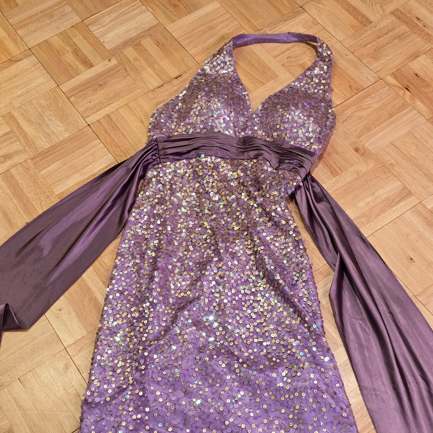Purple Sequin Gown