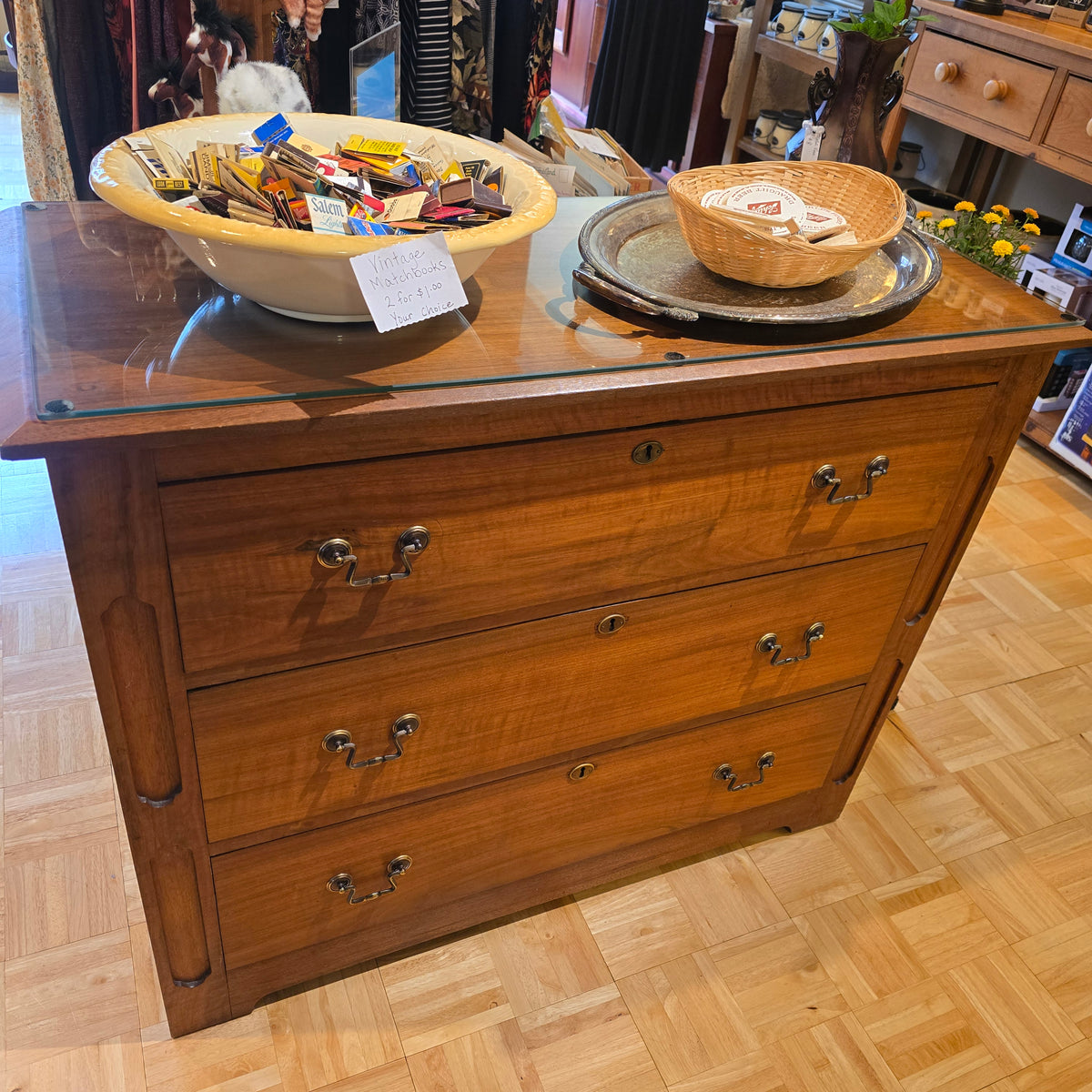 Antique Dresser with Glass Top