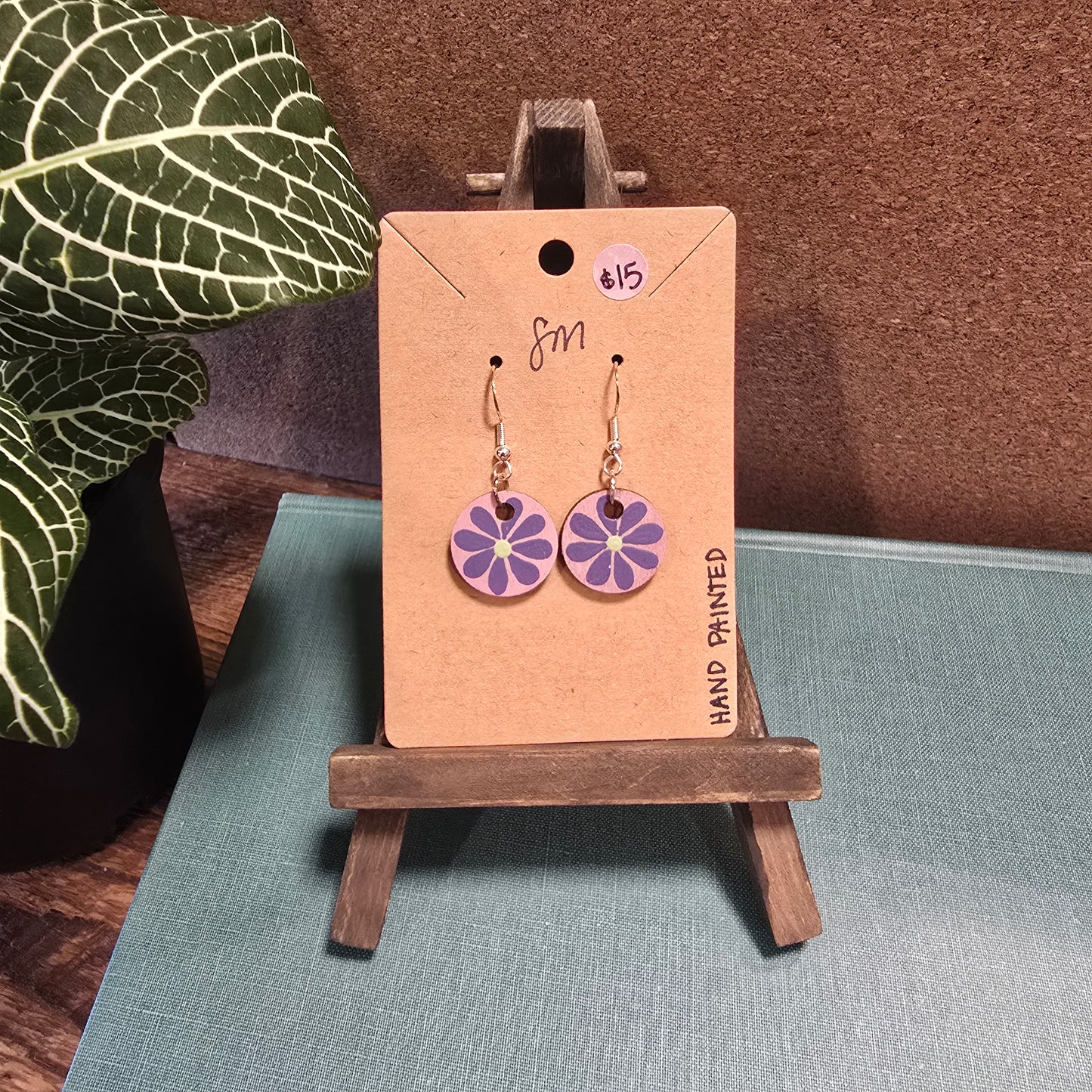 Small Painted Dangle Earrings