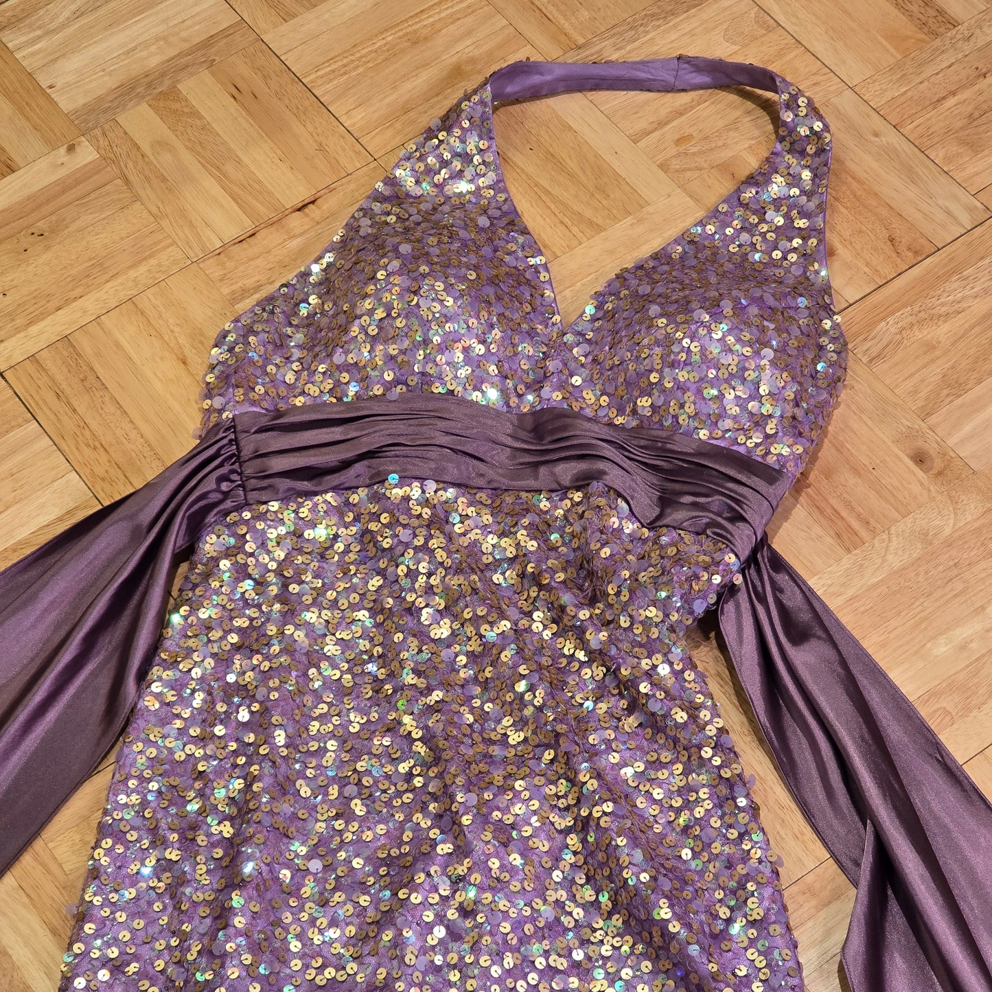 Purple Sequin Gown