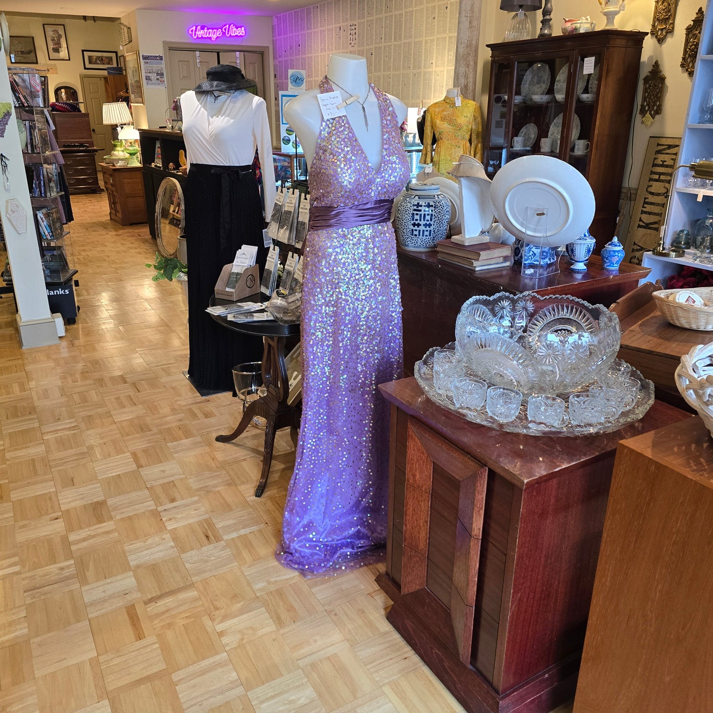 Purple Sequin Gown