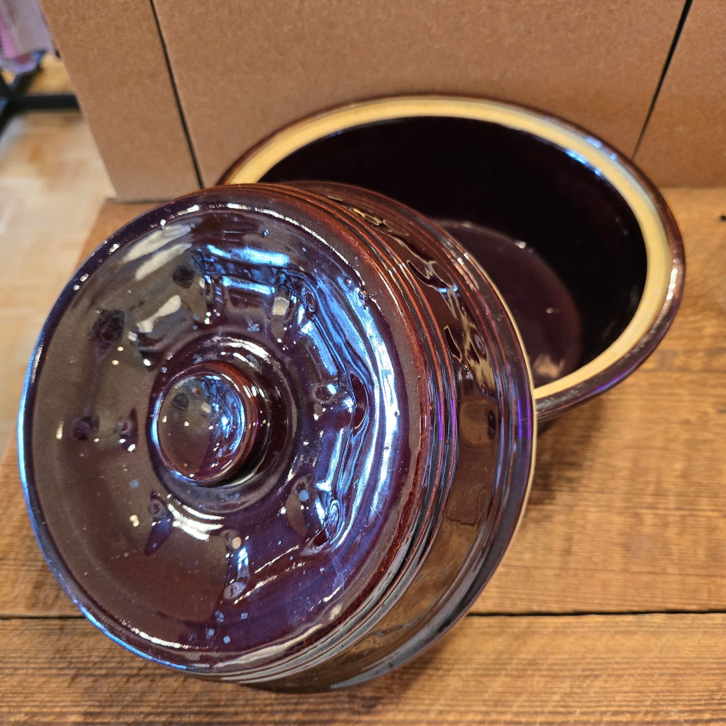 Brown Pottery Dutch Oven