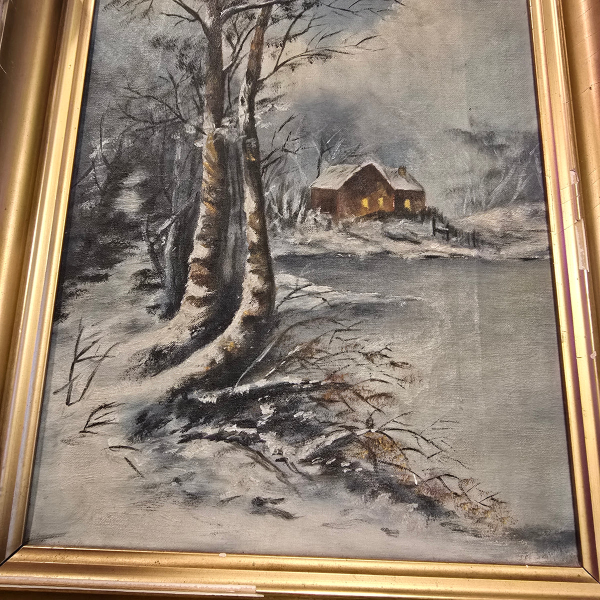 Snowy Cabin Art