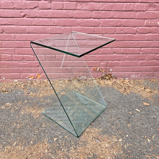 Z Form Glass End Table